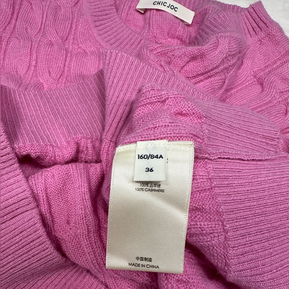 CHICJOC 100% Pure Cashmere Cable-Knit Crewneck Sweater - Picture 5 of 11